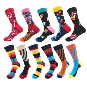 Men's Art Design & Stripe Pattern Multicolor 11pk Assorted Bundle Socks