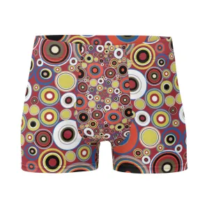 Mens Boxer Briefs | Orange 60s Circle Retro Design Shapes
