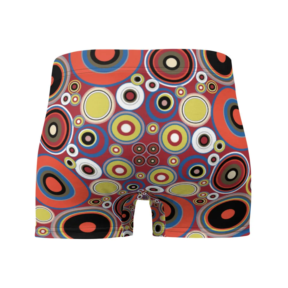 Mens Boxer Briefs | Orange 60s Circle Retro Design Shapes