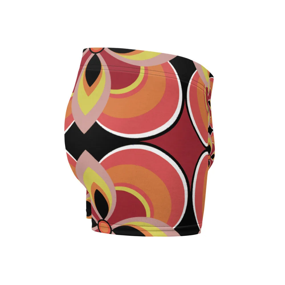 Mens Boxer Briefs | Orange Pattern | Mid Century Modern Style