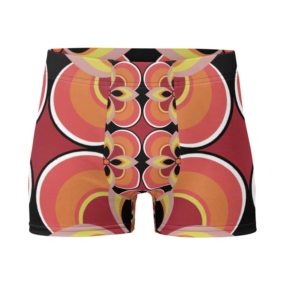Mens Boxer Briefs | Orange Pattern | Mid Century Modern Style