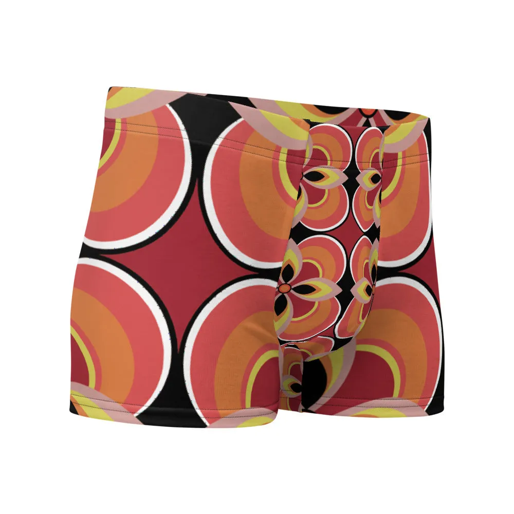 Mens Boxer Briefs | Orange Pattern | Mid Century Modern Style