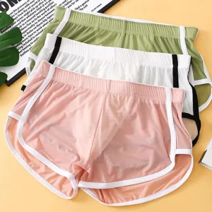 Men's Ice Silk Mesh Boxer Shorts with Independent Pouch(4-Pack) - JEWYEE CL 6004