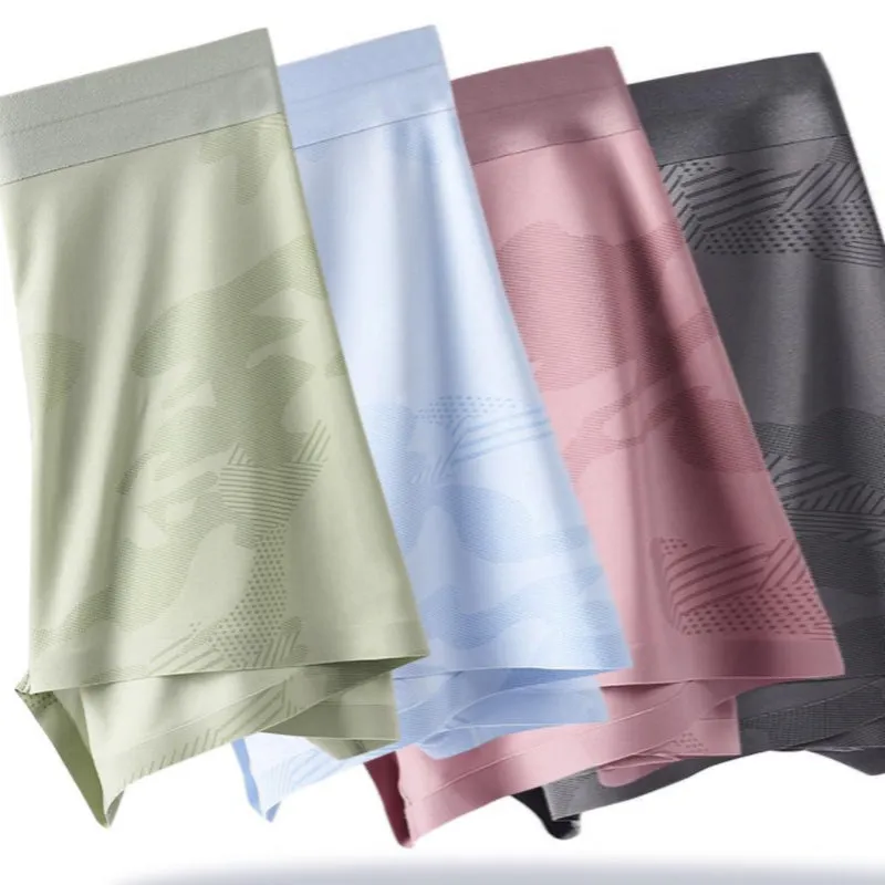 Men's Printed Ice Silk Underpants (4-Pack) - JEWYEE ZJ028