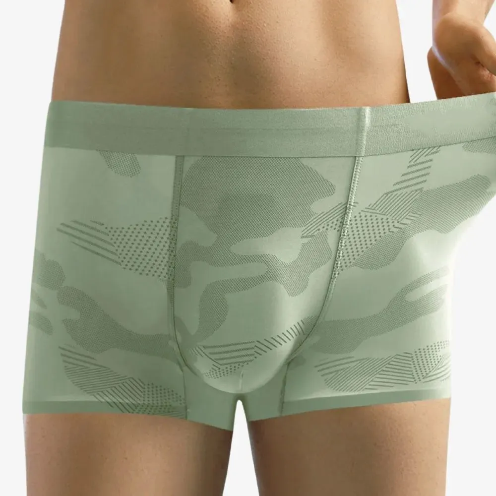 Men's Printed Ice Silk Underpants (4-Pack) - JEWYEE ZJ028