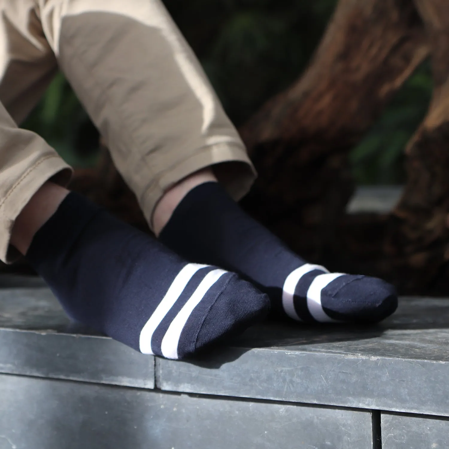 Men's Stripe Cotton Trainer Socks