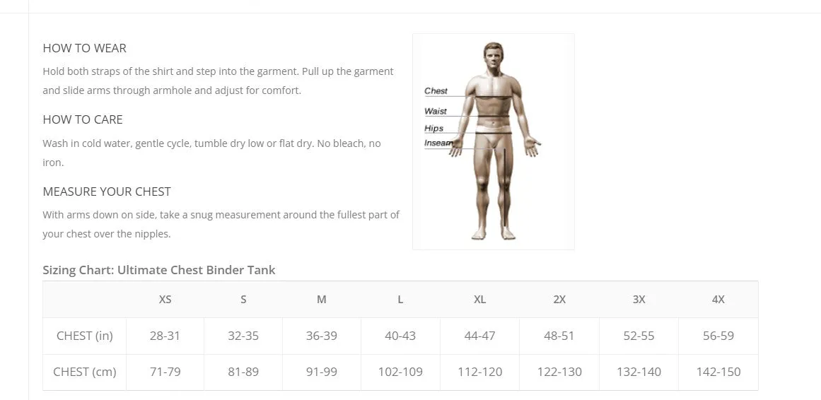 Men's Ultimate Chest Binder Compression Tank Top Undershirt