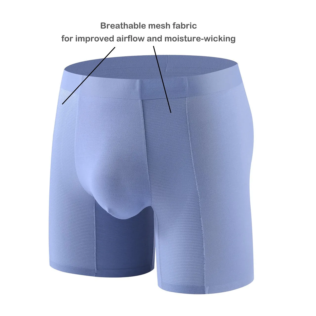 Men's Ultra Thin Modal Boxer Briefs Up to Size 2XL  (3-Pack) -JEWYEE M26