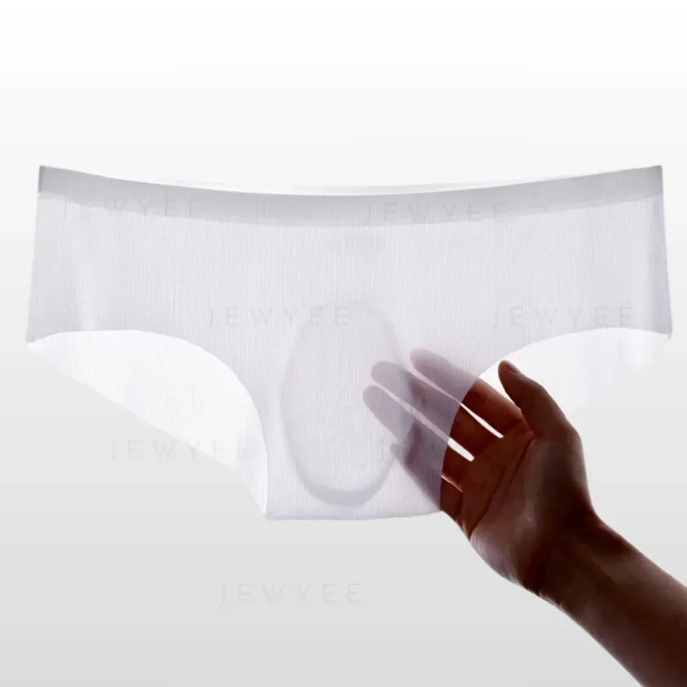 Men's Ultra Thin Ribbed Ice Silk Briefs (4-Pack) -JEWYEE-AY 863SJ