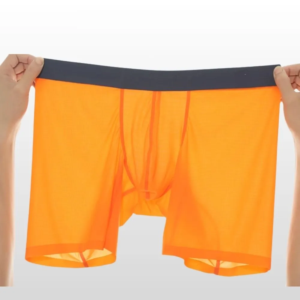 Men's Ultra Thin Ribbed Ice Silk Underpants (4-Pack) - JEWYEE 812