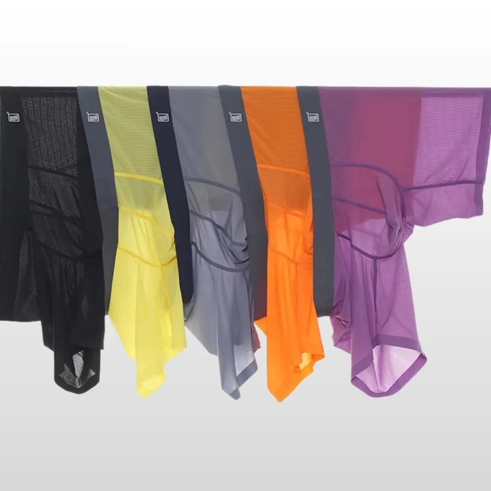Men's Ultra Thin Ribbed Ice Silk Underpants (4-Pack) - JEWYEE 812
