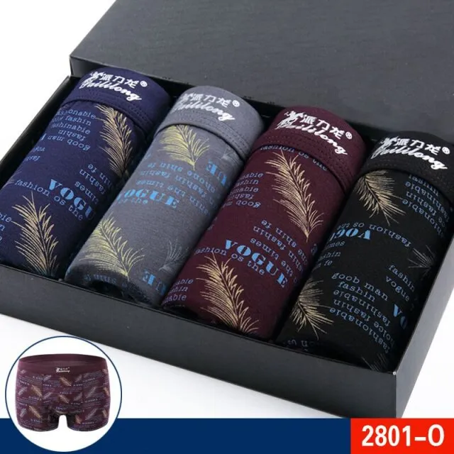 Mens Underwear Boxers 4pcs Fashion printed Men Underpants Boxer Shorts Modal Male Panties Pouch Sheath Underpants vetement homme