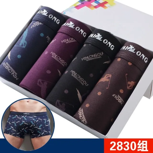 Mens Underwear Boxers 4pcs Fashion printed Men Underpants Boxer Shorts Modal Male Panties Pouch Sheath Underpants vetement homme
