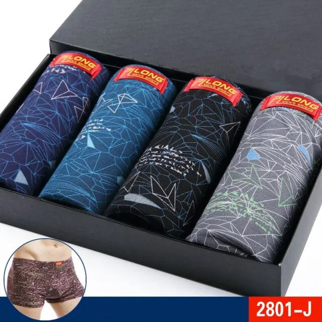 Mens Underwear Boxers 4pcs Fashion printed Men Underpants Boxer Shorts Modal Male Panties Pouch Sheath Underpants vetement homme