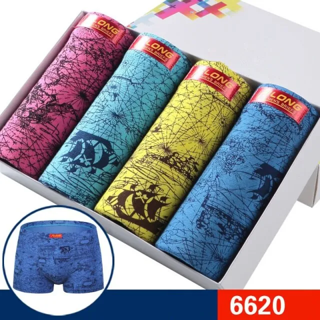 Mens Underwear Boxers 4pcs Fashion printed Men Underpants Boxer Shorts Modal Male Panties Pouch Sheath Underpants vetement homme