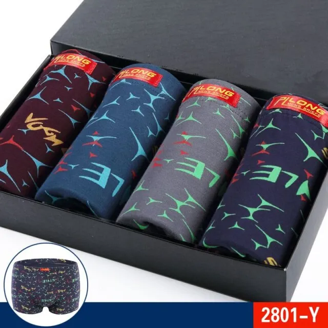 Mens Underwear Boxers 4pcs Fashion printed Men Underpants Boxer Shorts Modal Male Panties Pouch Sheath Underpants vetement homme