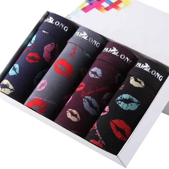 Mens Underwear Boxers 4pcs Fashion printed Men Underpants Boxer Shorts Modal Male Panties Pouch Sheath Underpants vetement homme