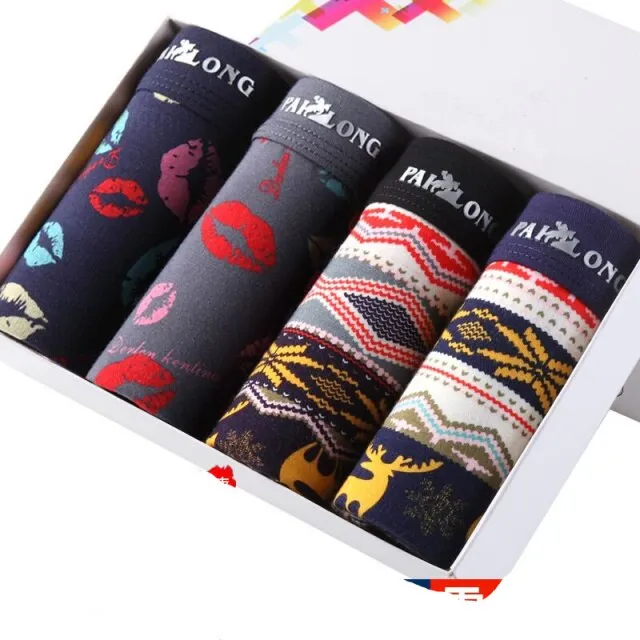 Mens Underwear Boxers 4pcs Fashion printed Men Underpants Boxer Shorts Modal Male Panties Pouch Sheath Underpants vetement homme