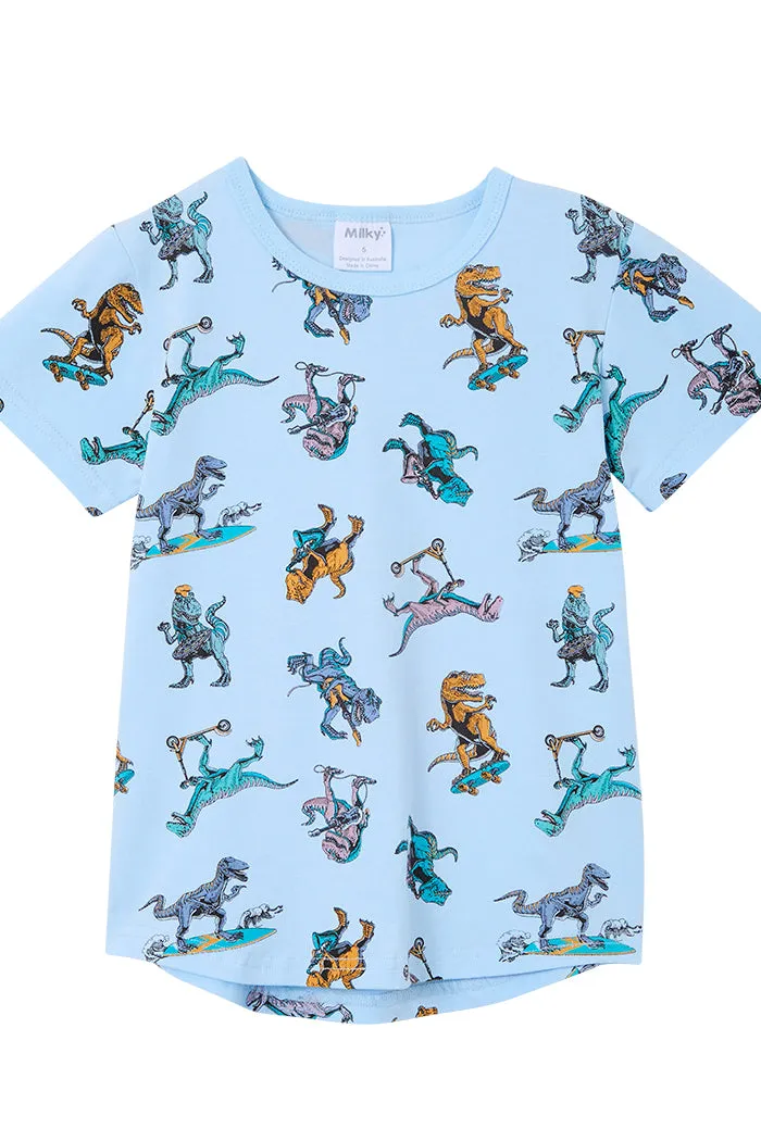 Milky | Dino Rock Skate Tee | Sizes 2-7