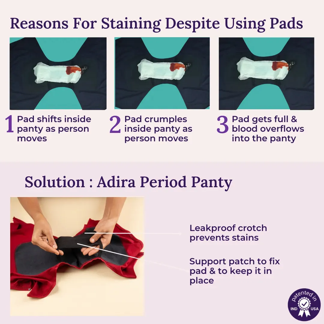 Modal Period Panty For Heavy Flow | Boxer Fit | Prevents Front, Back & Inner Thigh Stains