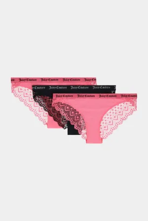 MULTI PACK OF 3 LACE TRIM BRIEFS
