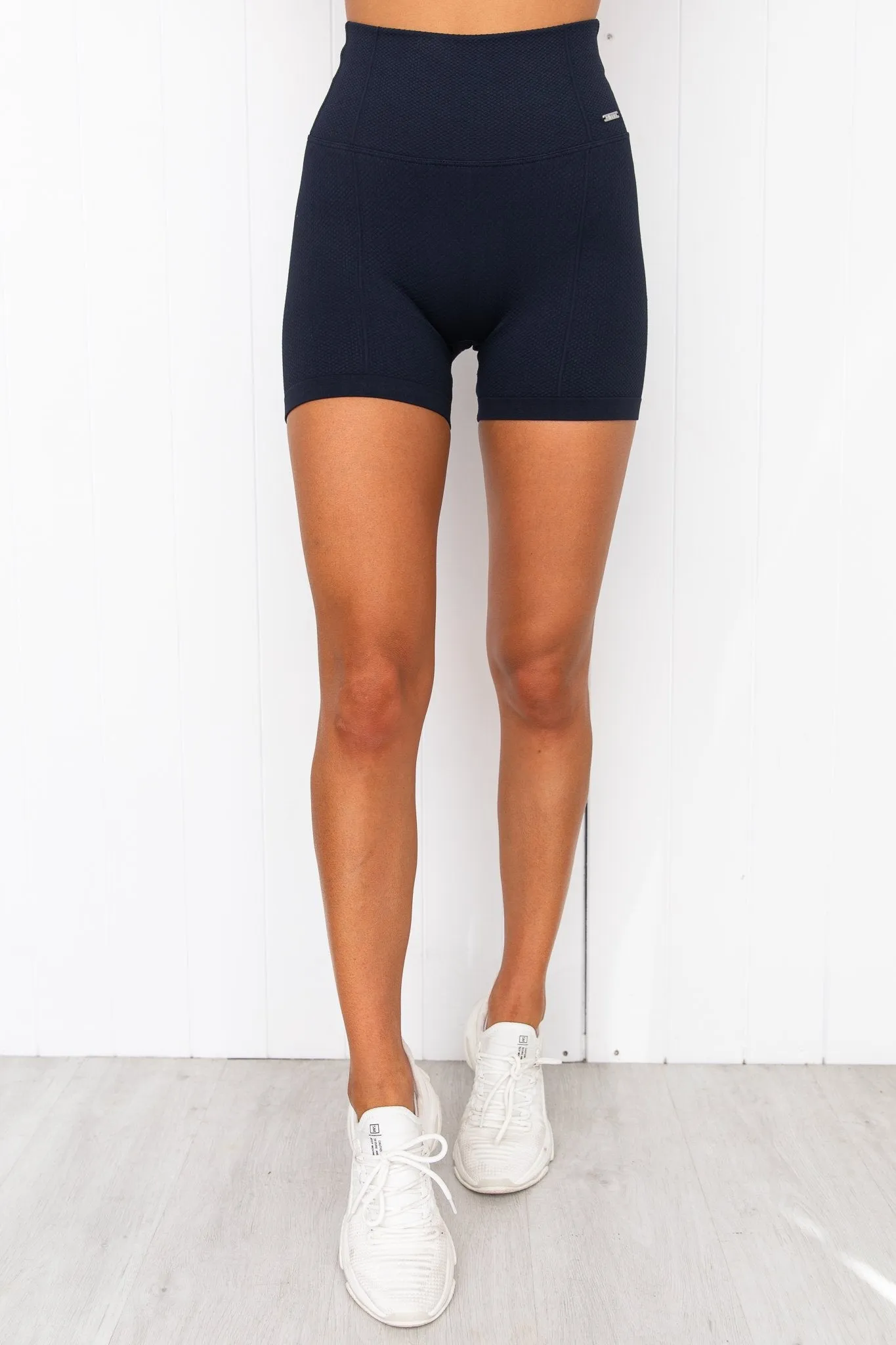 Navy Luxe Seamless Midi Bike Shorts