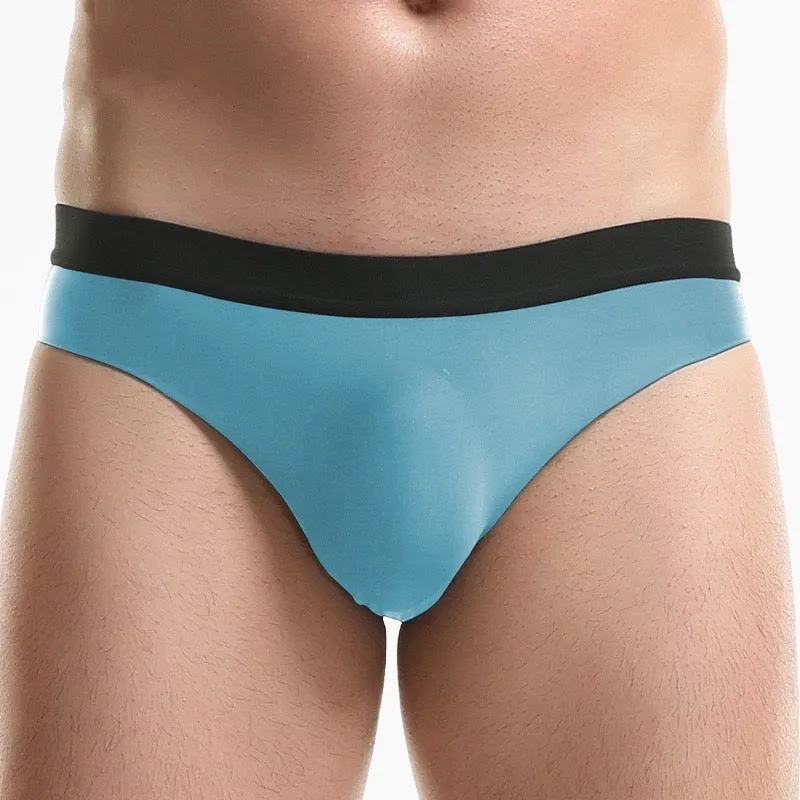 No chafe 3D Seamless Pouch - Men's Ultra Thin Ice silk Briefs (4-Pack) JEWYEE 406