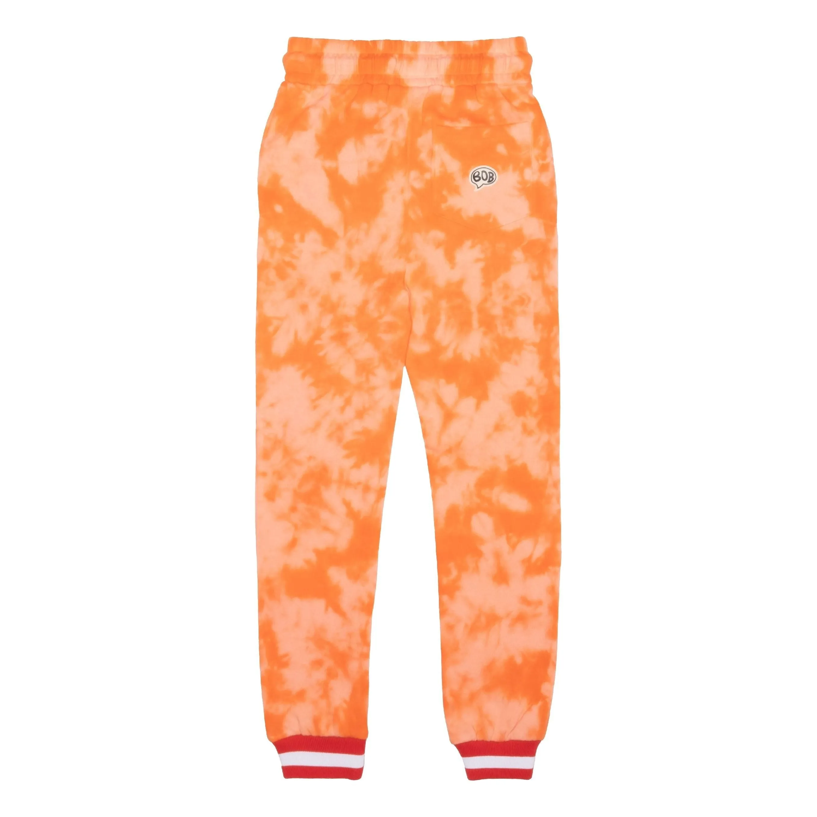 Orange Tie-Dye Fleece Joggers