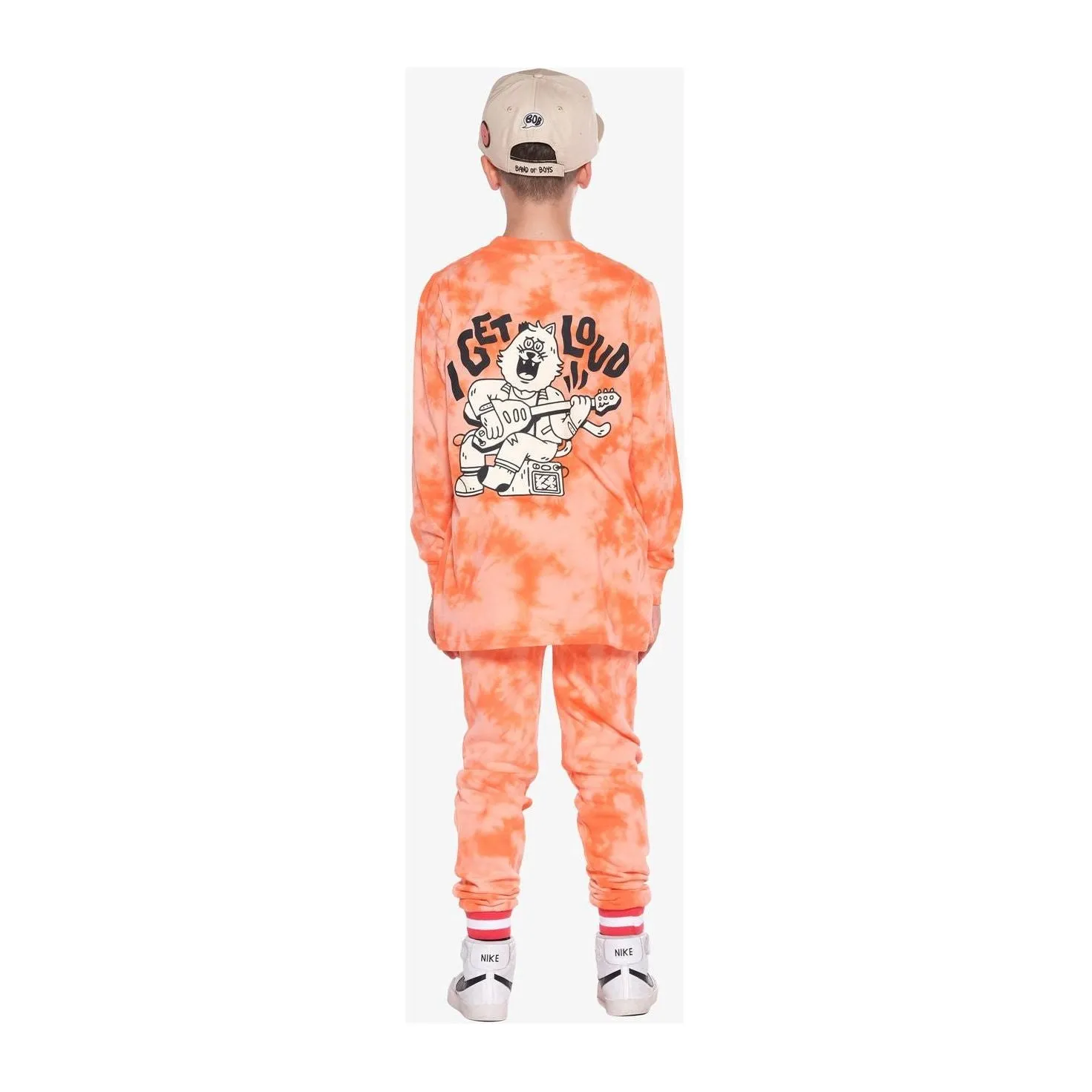 Orange Tie-Dye Fleece Joggers