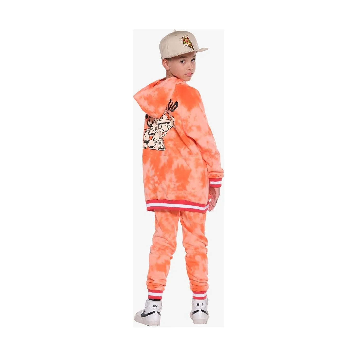 Orange Tie-Dye Fleece Joggers