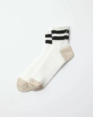 O.S. Ribbed Ankle Socks, White/Black