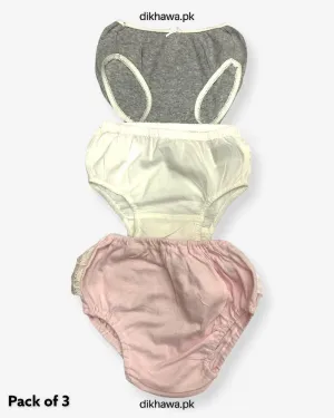 Pack of 3 Kids Panty Imported Stocklot Branded Girls Pure Cotton Printed Briefs Underwear Panty Combo