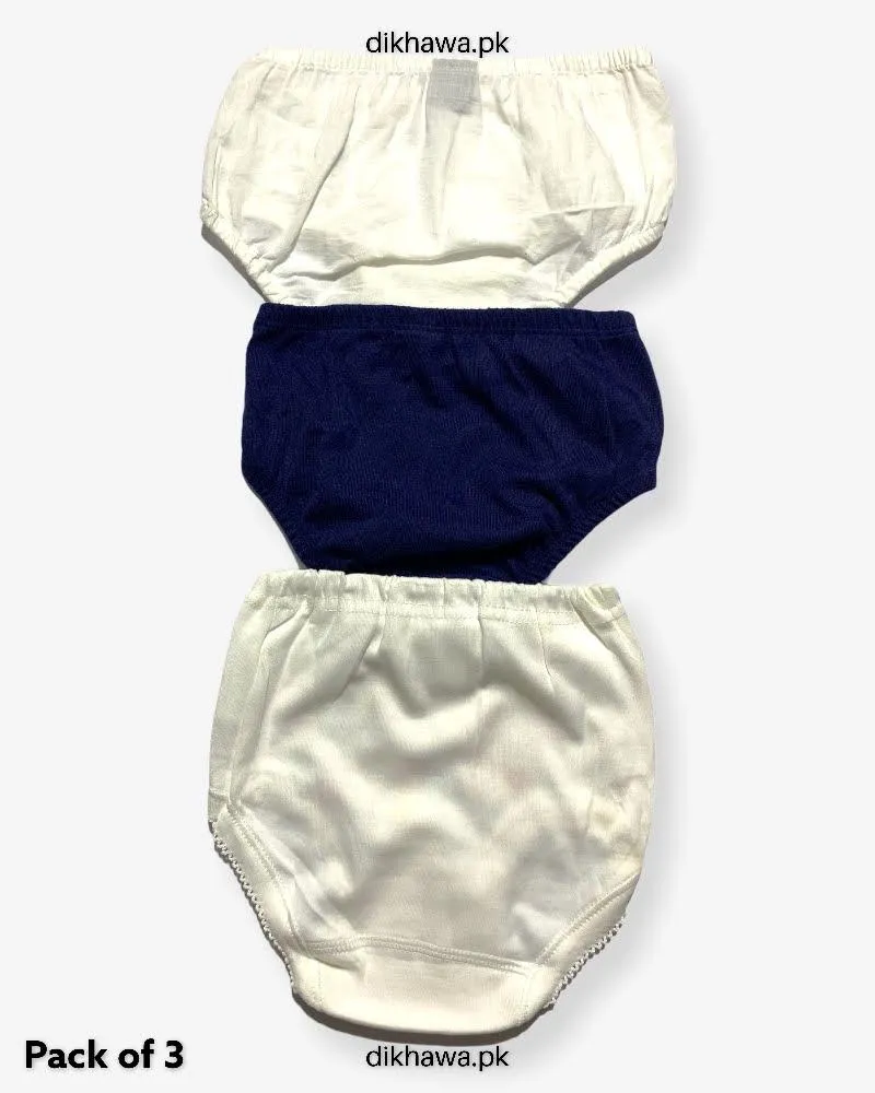 Pack of 3 Kids Panty Imported Stocklot Branded Girls Pure Cotton Printed Briefs Underwear Panty Combo