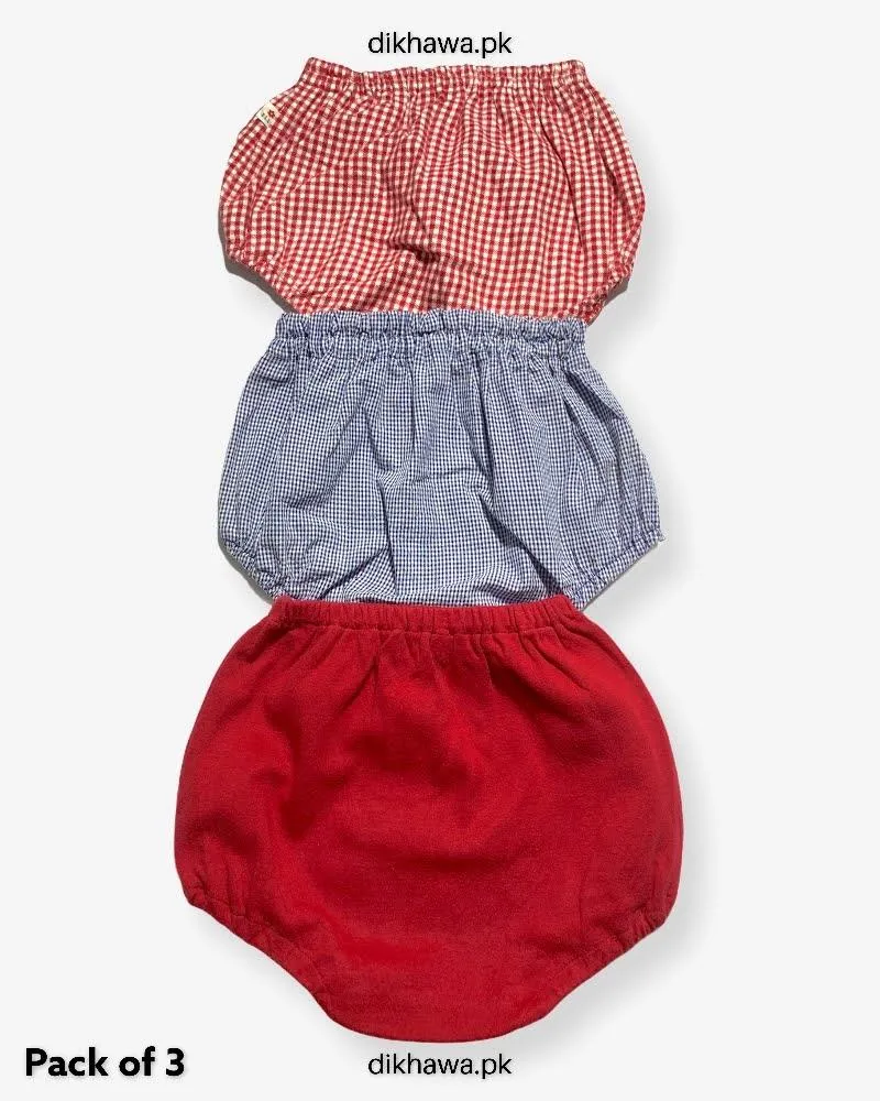Pack of 3 Kids Panty Imported Stocklot Branded Girls Pure Cotton Printed Briefs Underwear Panty Combo