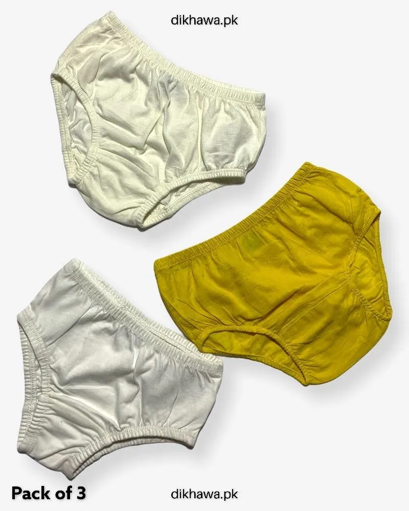 Pack of 3 Kids Panty Imported Stocklot Branded Girls Pure Cotton Printed Briefs Underwear Panty Combo