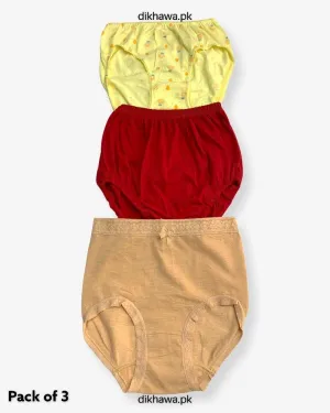 Pack of 3 Kids Panty Imported Stocklot Branded Girls Pure Cotton Printed Briefs Underwear Panty Combo