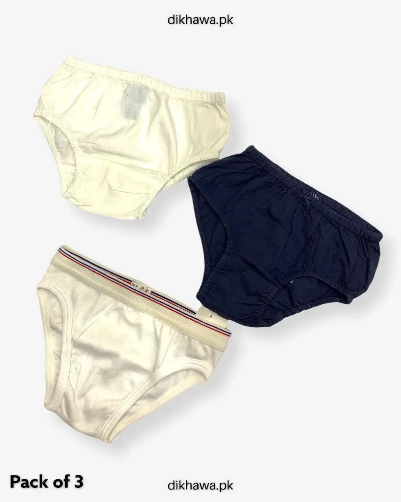 Pack of 3 Kids Panty Imported Stocklot Branded Girls Pure Cotton Printed Briefs Underwear Panty Combo
