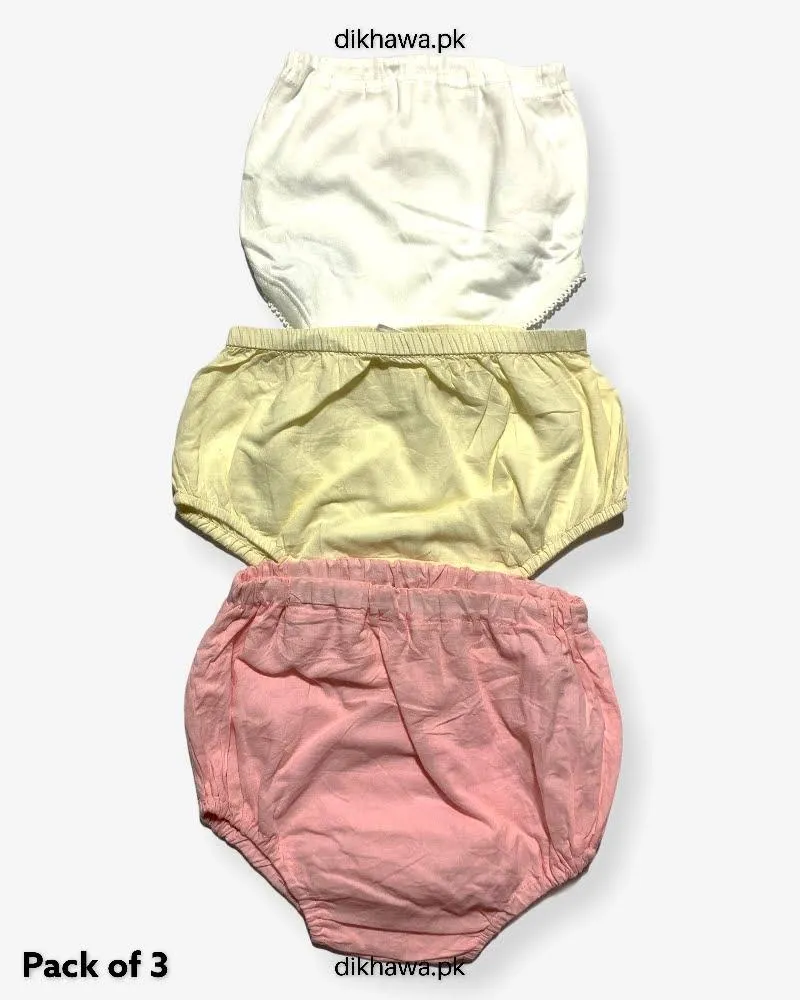 Pack of 3 Kids Panty Imported Stocklot Branded Girls Pure Cotton Printed Briefs Underwear Panty Combo