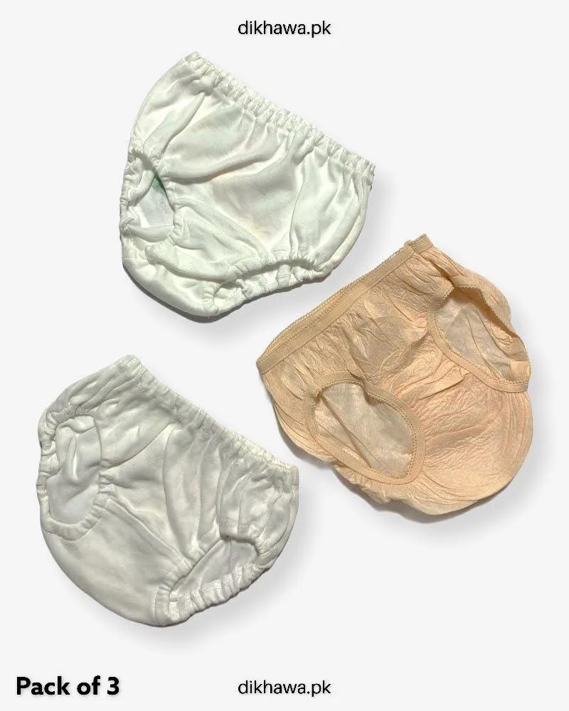 Pack of 3 Kids Panty Imported Stocklot Branded Girls Pure Cotton Printed Briefs Underwear Panty Combo