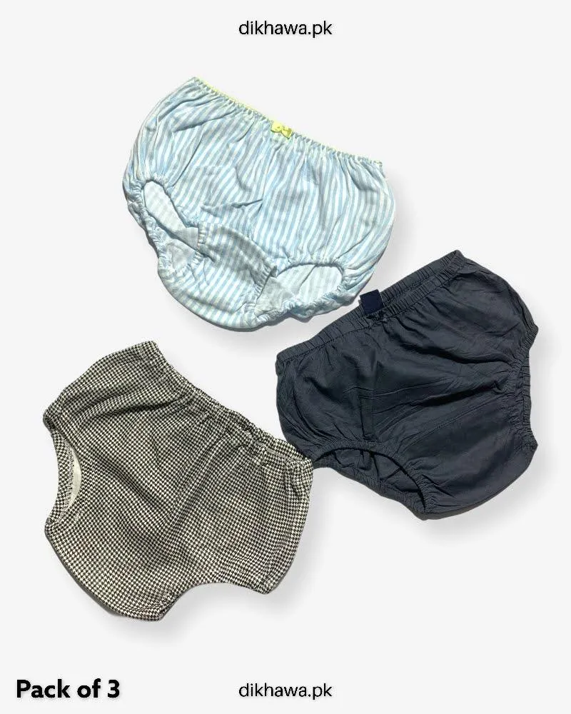 Pack of 3 Kids Panty Imported Stocklot Branded Girls Pure Cotton Printed Briefs Underwear Panty Combo