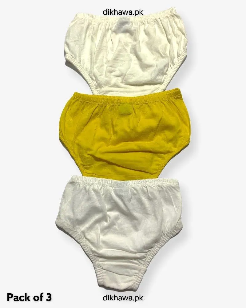 Pack of 3 Kids Panty Imported Stocklot Branded Girls Pure Cotton Printed Briefs Underwear Panty Combo