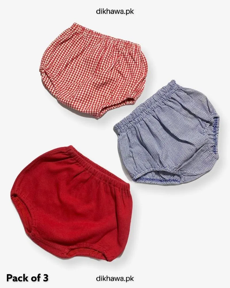 Pack of 3 Kids Panty Imported Stocklot Branded Girls Pure Cotton Printed Briefs Underwear Panty Combo