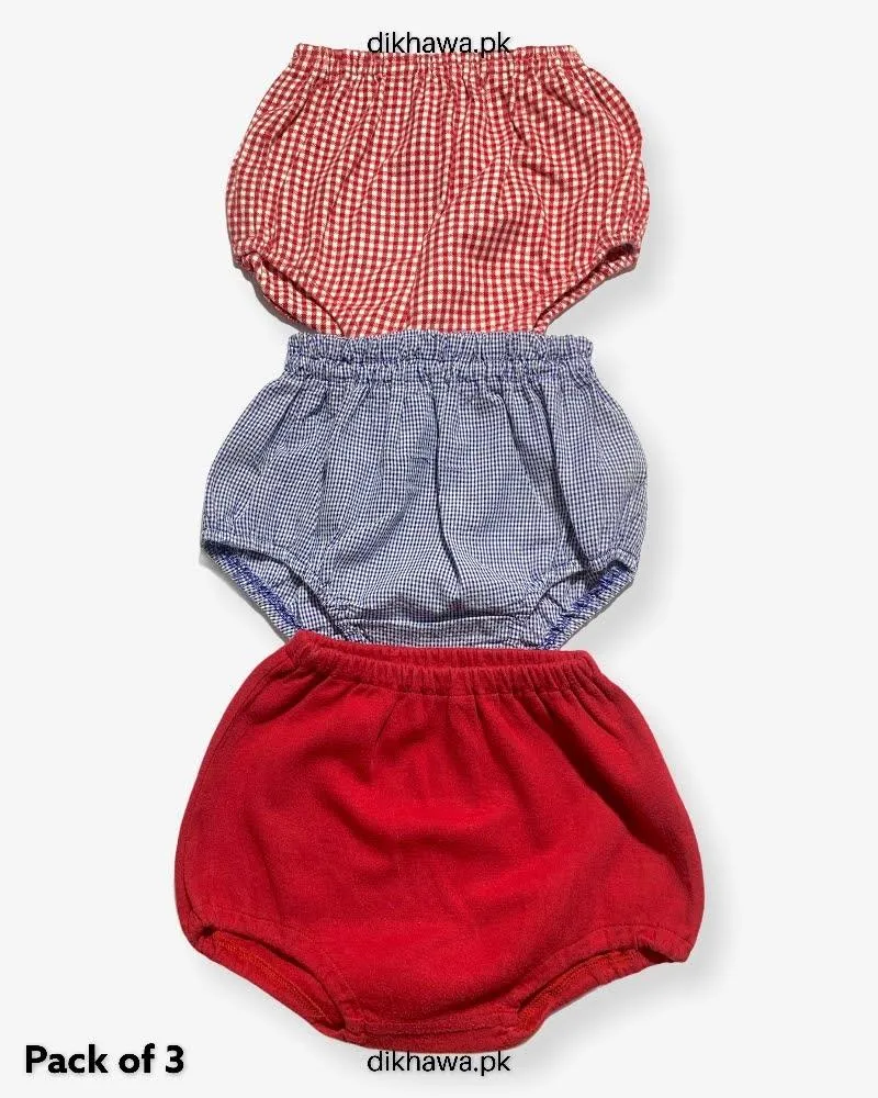 Pack of 3 Kids Panty Imported Stocklot Branded Girls Pure Cotton Printed Briefs Underwear Panty Combo