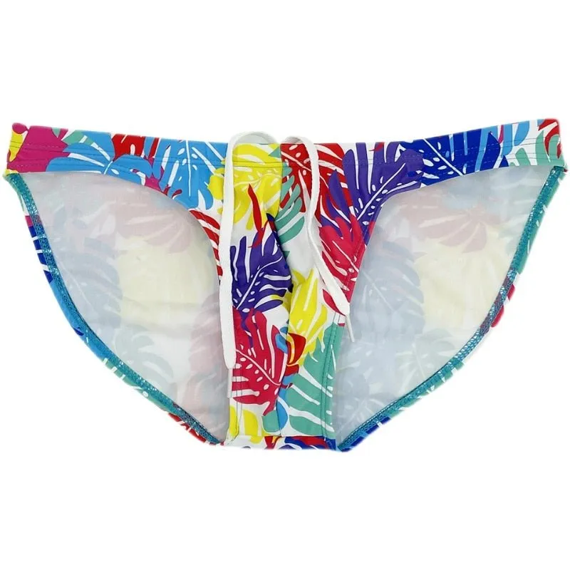 Pastel Flowers Skinny Swim Briefs