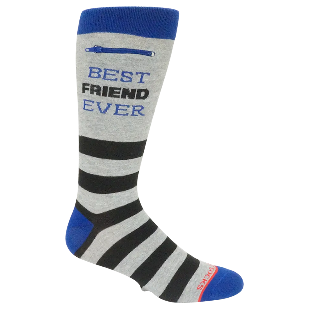 Pocket Socks® Best Friend Rugby Stripe, Black Purple, Mens