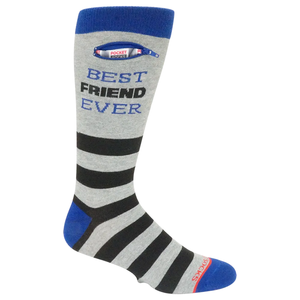 Pocket Socks® Best Friend Rugby Stripe, Black Purple, Mens