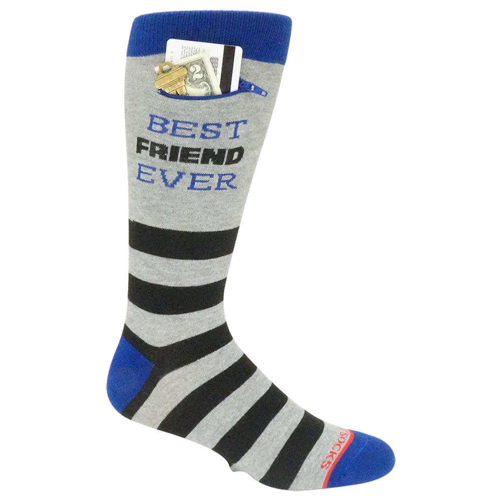 Pocket Socks® Best Friend Rugby Stripe, Black Purple, Mens