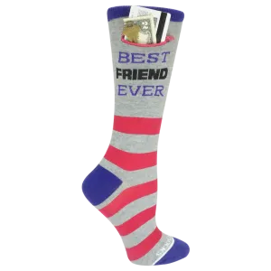Pocket Socks® Best Friend, Rugby Stripe, Purple/Pink, Womens