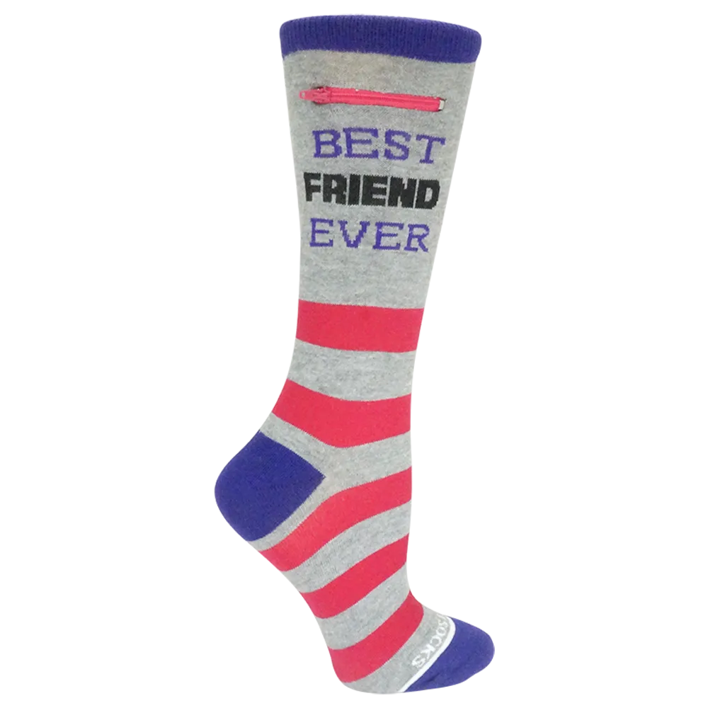 Pocket Socks® Best Friend, Rugby Stripe, Purple/Pink, Womens