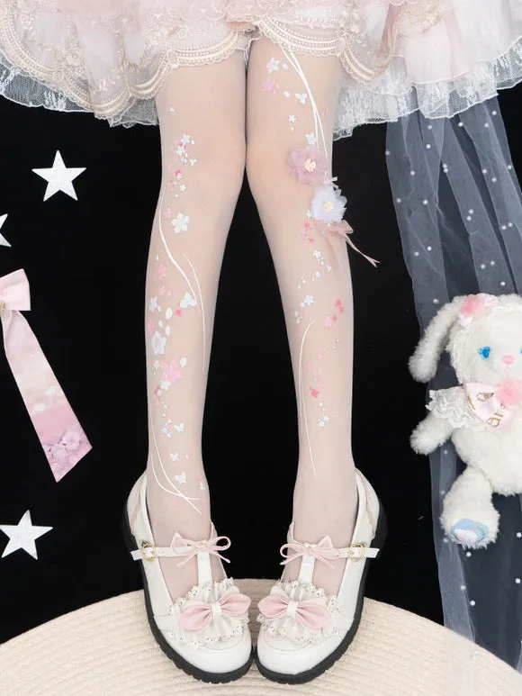 Pre SaleSweet Lolita Socks Black Flowers Accessory Polyester Lace Lolita Accessories